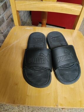 Puma Black Slide Sandals, Size 8